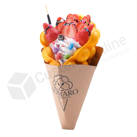 Paper Cones for Bubble Waffles, White, Pack of 10