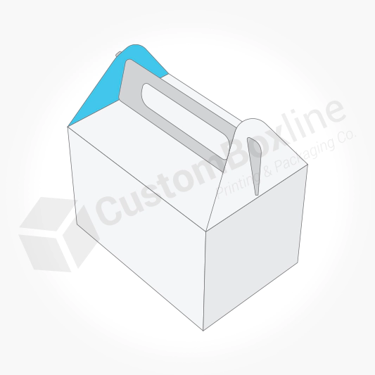 Box With Handle Dieline Template