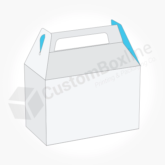 Box With Handle Dieline Template